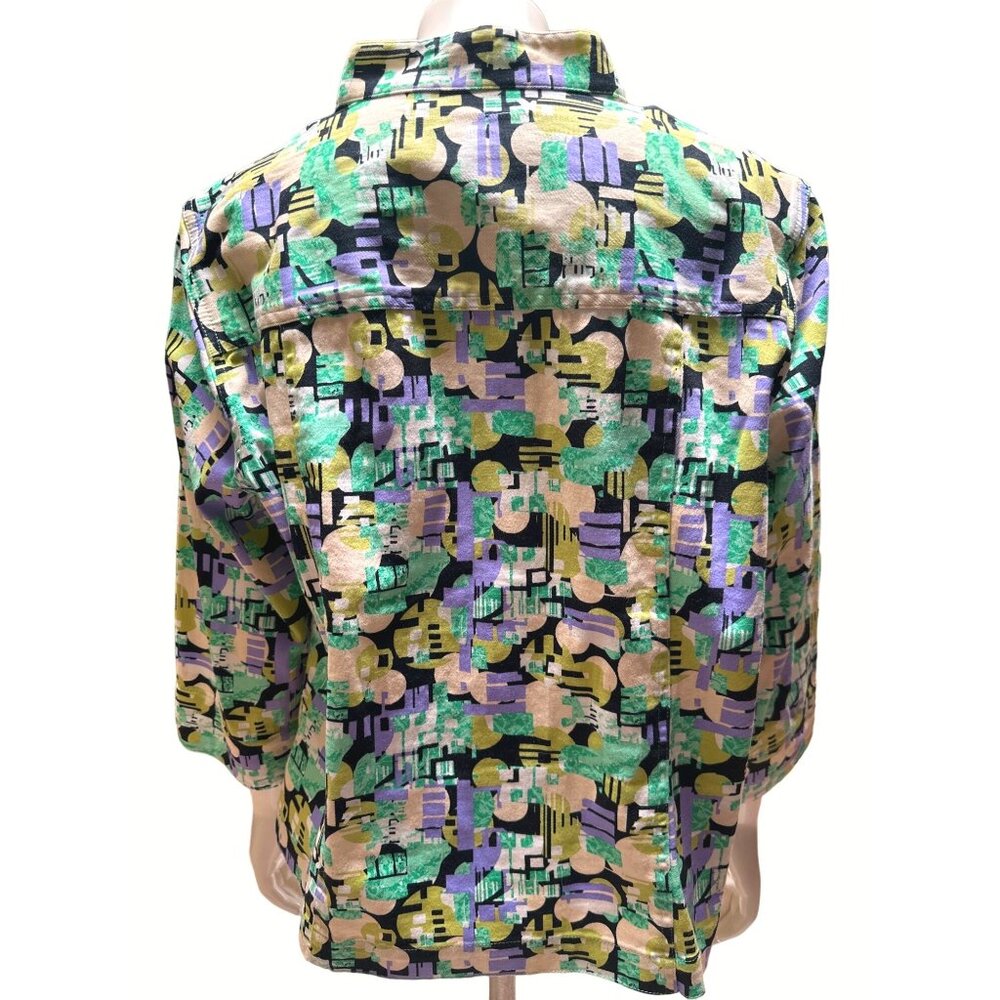 Christopher & Banks Abstract Stretch Button Up Jacket Size L - Picture 4 of 10